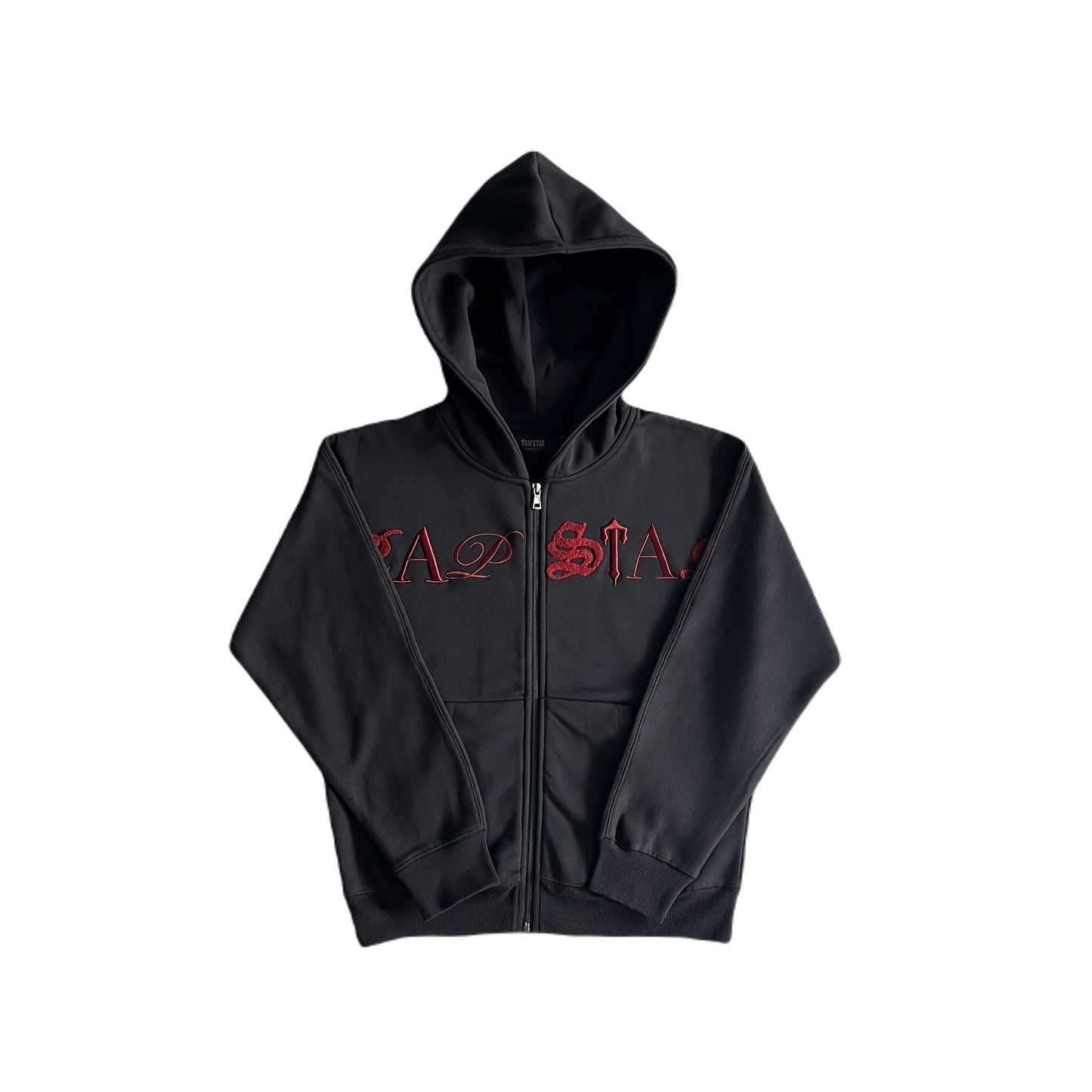 SCRIP ZIP-THOUGH HOODIE TRACKSUIT-BLACK /ZINFANDEL