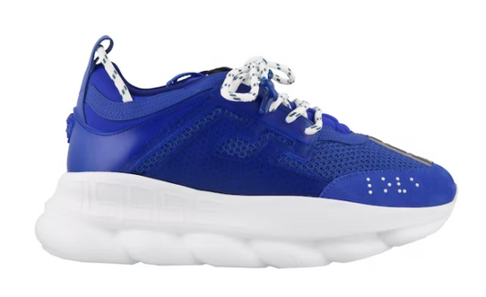 VERSACE – CHAIN REACTION BLUE MESH RUBBER SUEDE