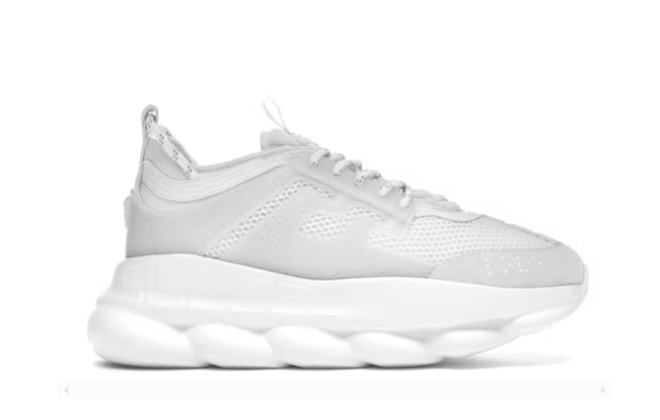 VERSACE – CHAIN REACTION WHITE MESH RUBBER SUEDE