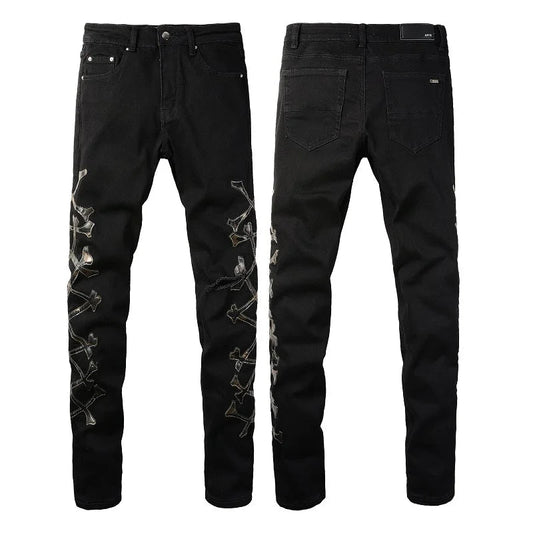 JEANS AMIRI - BLACK BONES